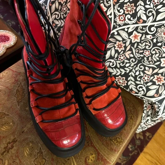 Free People Simone Wedge Platform Wedge Boots - Picture 3 of 5